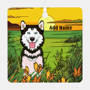 Husky Metalen Ornament