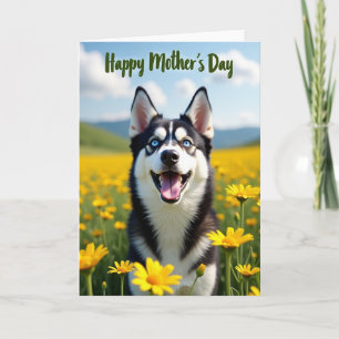 Husky Moederdag Illustratiekaart Kaart