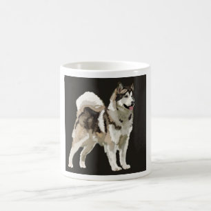 Husky Mok, Darm Achtergrond hondentekening Koffiemok