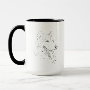 Husky Mok – Met de Hand Getekende Inkt Hond Koffie