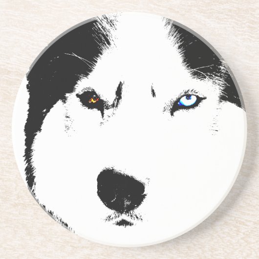 Husky Onderzetter Bi-eye Husky Malamute Onderzette (Voorkant)