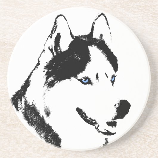 Husky Onderzetter Husky Malamute Sled Dog Onderzet (Voorkant)