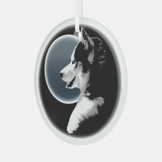 Husky Ornament Personalized Wolf Dog Decoration (Voorkant links)