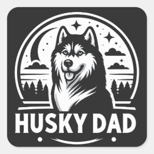 Husky Pap Gift Hond Eigenaar Siberische Huskies Va Vierkante Sticker