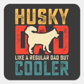 Husky Pap, Reguliere Pap Verhoogd naar Coolness Gr Vierkante Sticker