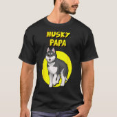 Husky Papa Zwart & Wit Siberische Husky Vader Bro T-shirt (Voorkant)