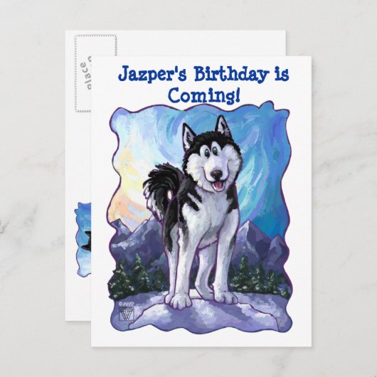 Husky Party Centre Aankondigingskaart (Voorkant / Achterkant)