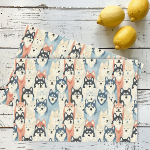 Husky patroon hond tissuepapier