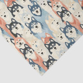 Husky patroon hond tissuepapier (Detail)