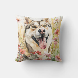 Husky Pillow – Waterverf Dog Home Decor Kussen