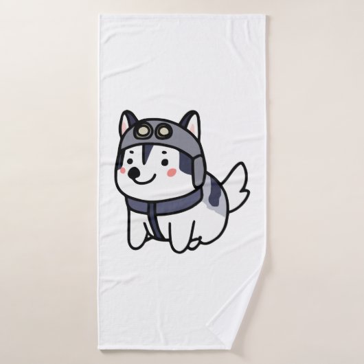 Husky Pilot Amoureux des chiens Malamute (Serviette de bain)