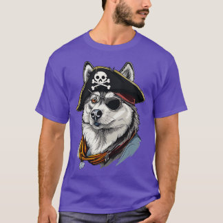 Husky Pirate Captain T-shirt