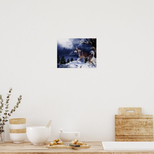 Husky - Poster d'art Mountain Spirit (Cuisine)