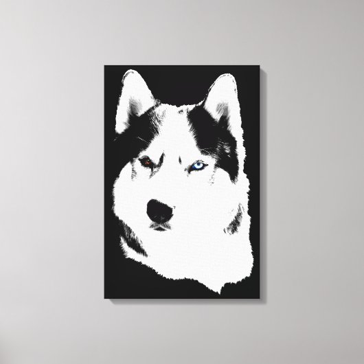 Husky Print Stretched Husky Malamute Dog Canvas (Voorkant)