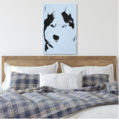 Husky Print Stretched Husky Malamute Dog Canvas (Insitu (Slaapkamer))