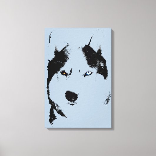 Husky Print Stretched Husky Malamute Dog Canvas (Voorkant)