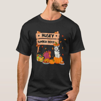 Husky Pumpkin Patch Thanksgiving Dog In Pumpkin Ca T-shirt