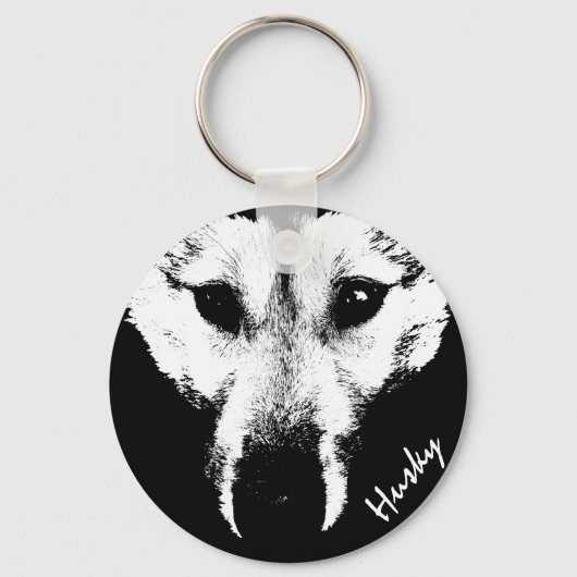 Husky Pup Sleutelhanger Husky Wolf Dog Aangepaste  (Voorkant)