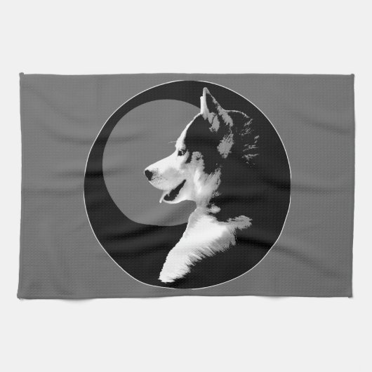 Husky Pup Towel Husky Malamute Tea Towel Theedoek (Horizontaal)