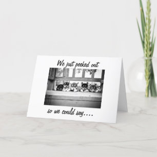 HUSKY PUPPIES ZEGGEN VROLIJK KERSTFEEST FEESTDAGEN KAART