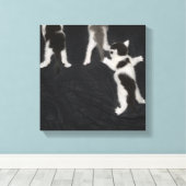 Husky Puppy Canvas Afdruk (Insitu (Houten vloer))