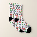 Husky Puppy Dog Santa Festive Holiday Christmas<br><div class="desc">Celebrate the holidays and give a special gift with this adorable Christmas Husky Santa Dog and Elf Pup socks. This Husky christmas socks will be a favorite among Husky lovers, dog lovers and animal lovers. Visit our collection for matching Husky christmas cards, home decor, and gifts. COPYRIGHT © 2022 Judy...</div>