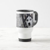 Husky Puppy Plastic Travel Mug Reisbeker (Voorkant rechts)