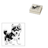 Husky Puppy Rubber Stamp Rubberstempel (Gestempeld)