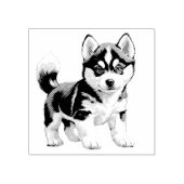 Husky Puppy Rubber Stamp Rubberstempel (Afrduk)