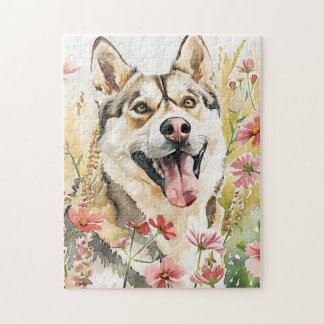 Husky Puzzel – Waterverf Dog Jigsaw