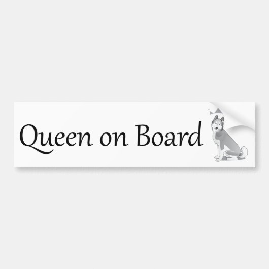 Husky Queen on Board Bumpersticker (Voorkant)