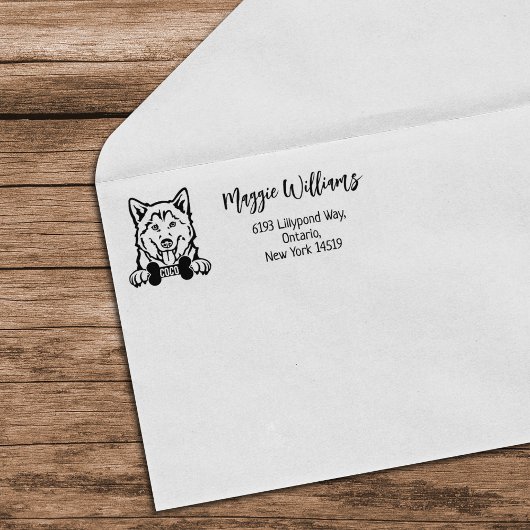 Husky Return Address, Hondenras Rubberstempel