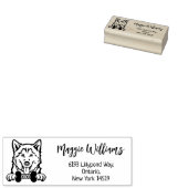 Husky Return Address, Hondenras Rubberstempel (Gestempeld)