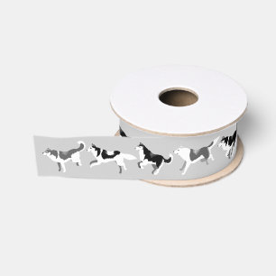 Husky Ribbon kerst Husky Sled Dogs Gift Ribbon Grosgrain Lint