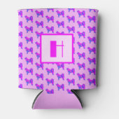 Husky Siberian Dog Hot Pink & Blue Monogram Blikjeskoeler (Voorkant)