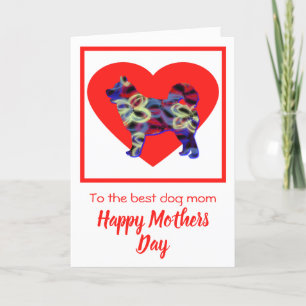 Husky Siberian Dog Red Heart Kaart moederdag