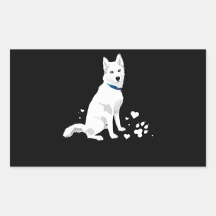 Husky Siberian Husky Sweet White Snow Dog Rechthoekige Sticker