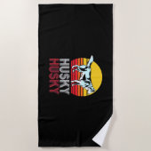 Husky Siberian Retro  Strandlaken (Voorkant)