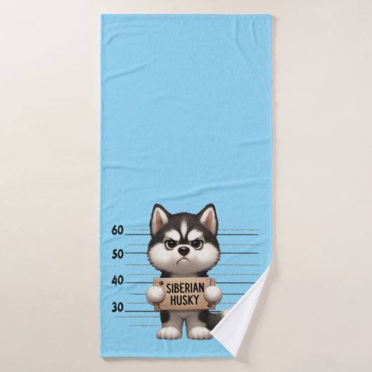 Husky sibérien vilain (Serviette de bain)