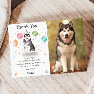 Husky Siberische Puppy Hond Verjaardag Bedankkaart Kaart