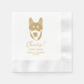 Husky Sibir Hond Gepersonaliseerd Cheers Servetten (Voorkant)