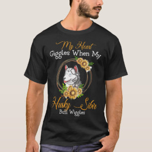 Husky Sibir My Heart Giggles Hondenliefhebbers T-shirt