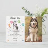Husky Sibir Puppy Dog Verjaardag Dank je kaart (Staand voorkant)