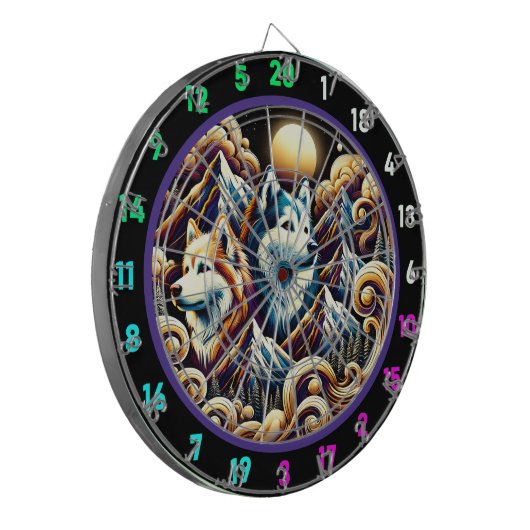 Husky Skyline Glow Wall functie Dartbord (Voorkant Links)