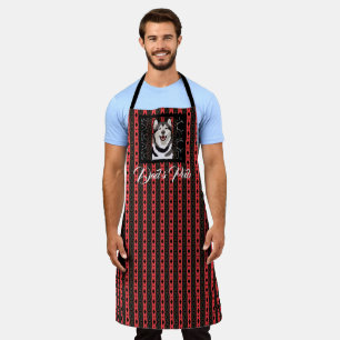 Husky Smile Black in Red Pub All-Over Schort