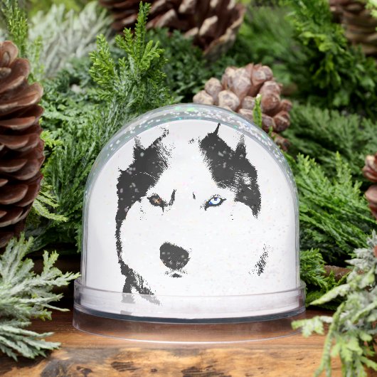Husky Snow Globe Husky Malamute Custom Snow Globe (Hiver)