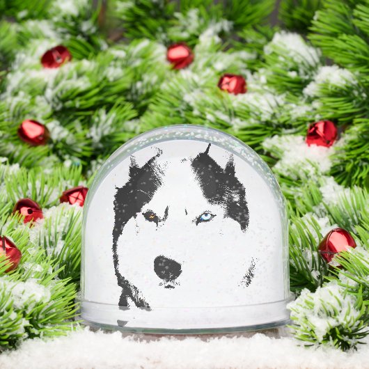 Husky Snow Globe Husky Malamute Custom Snow Globe Sneeuwbol (Kerstmis)