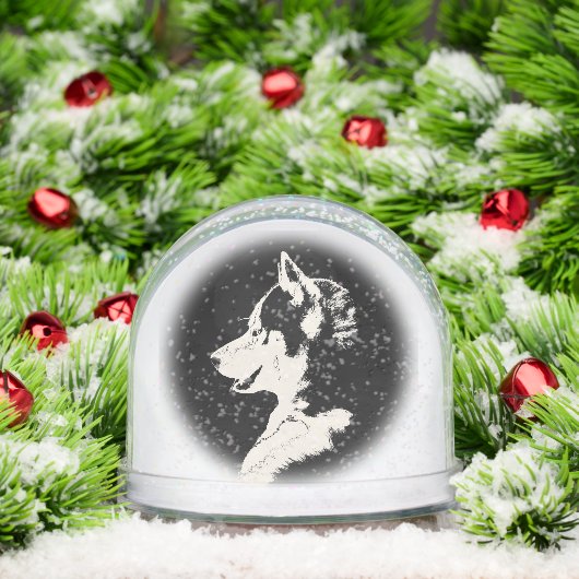 Husky Snowglobe Husky Puppy Customize Snowglobe (Noël)