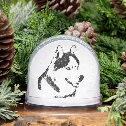 Husky Snowglobe Siberian Husky Customize Snowglobe Sneeuwbol (Winter)