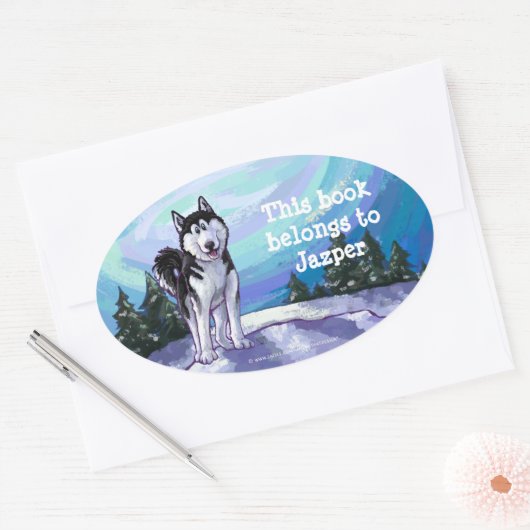 Husky Stationery Ovale Sticker (Envelop)